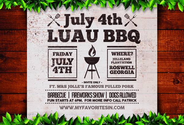Happy 4th of July! Luau BBQ Design