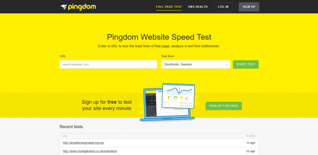 Pingdom page speed test screenshot