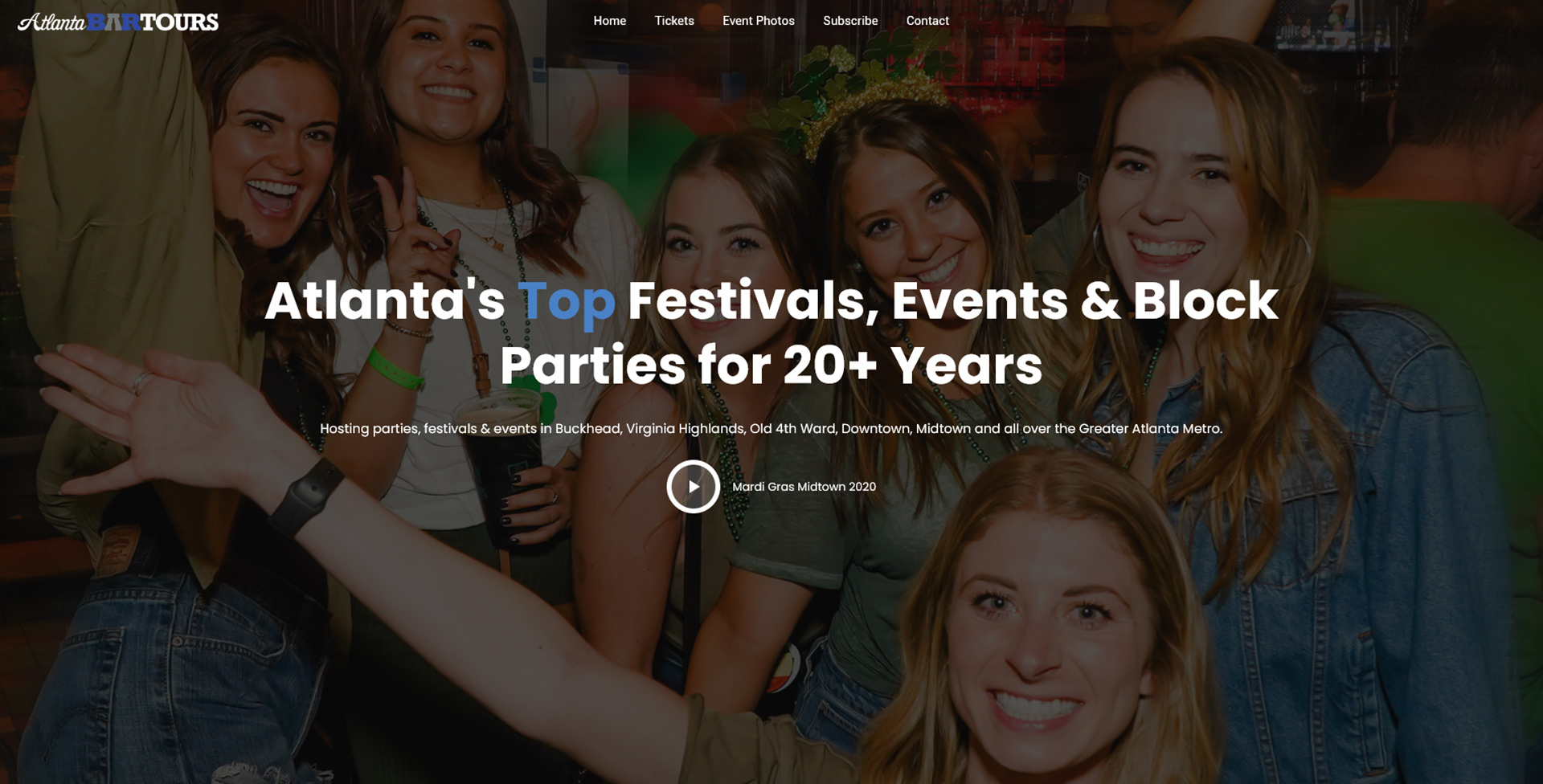 AtlantaBarTours.com Site Re-Design