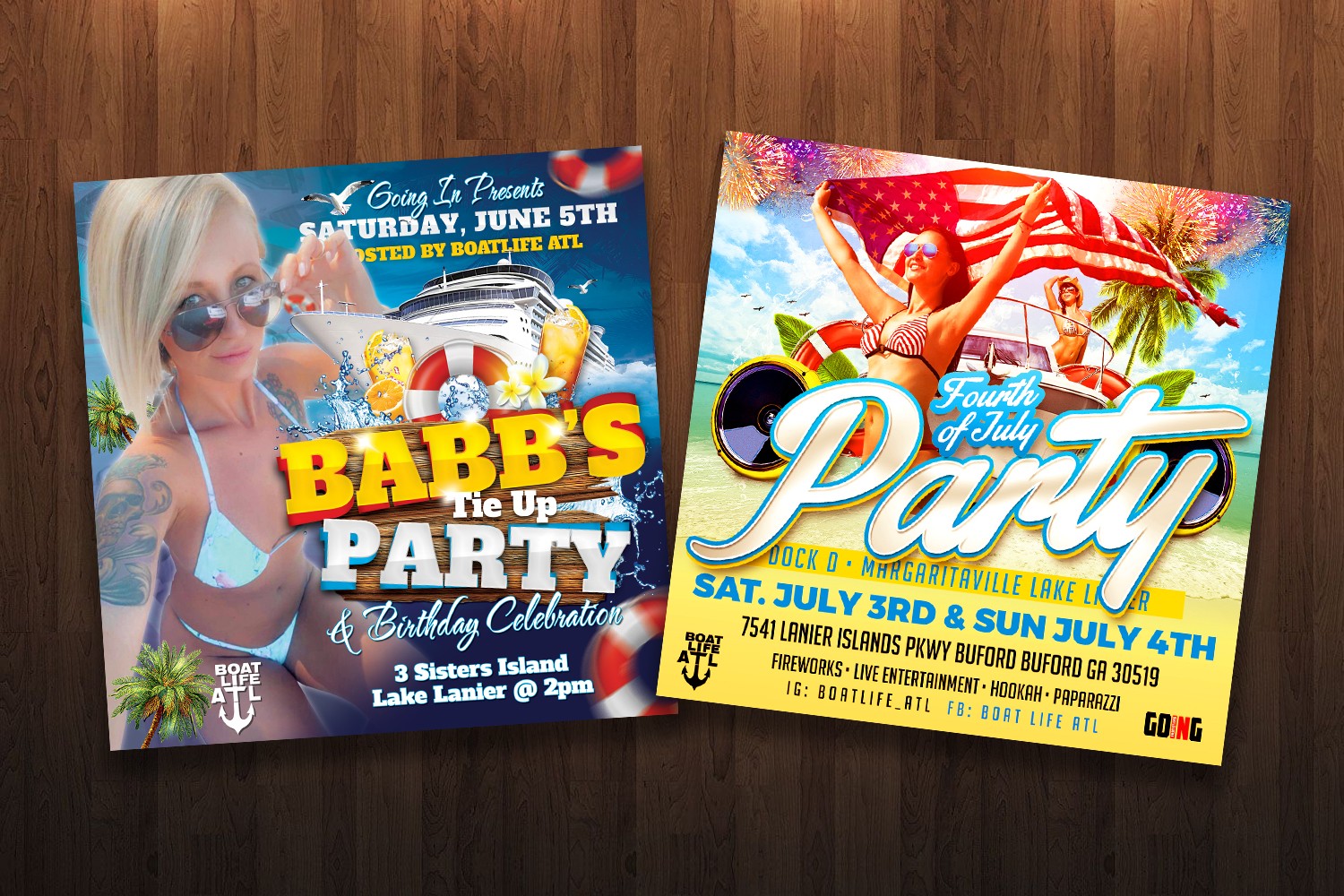Lake Party Flyer Designs