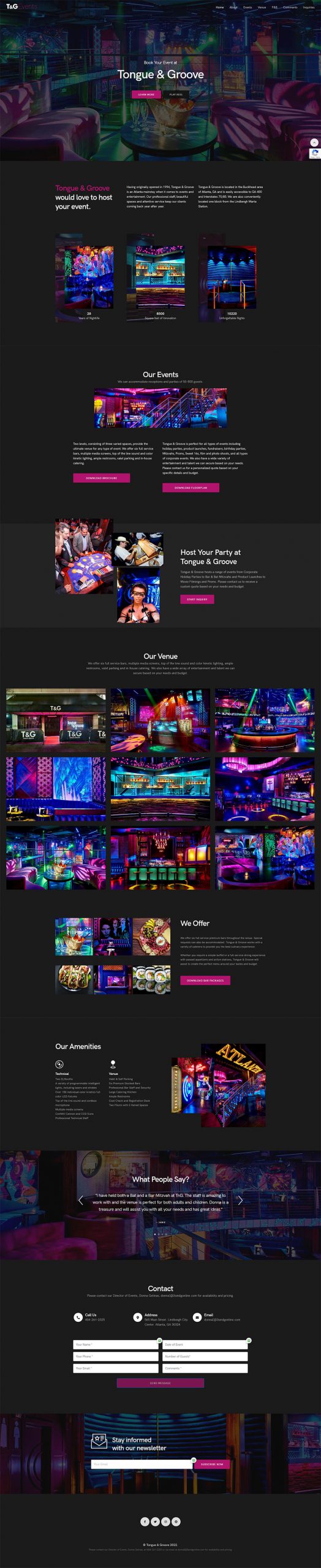 Tongue & Groove Events 2022 Site Design