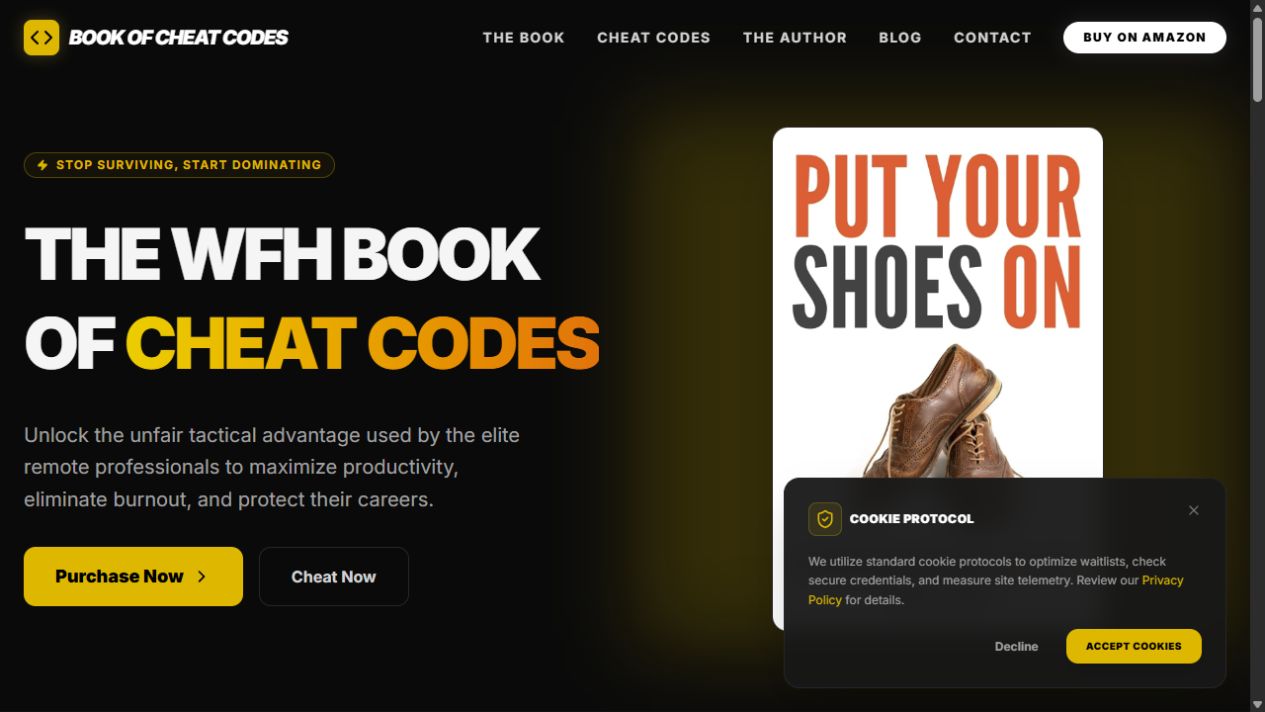 bookofcheatcodes.com homepage