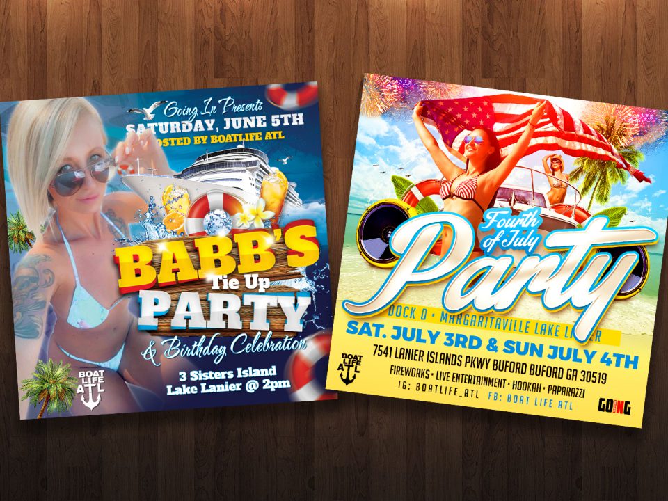 Lake Party Flyer Designs